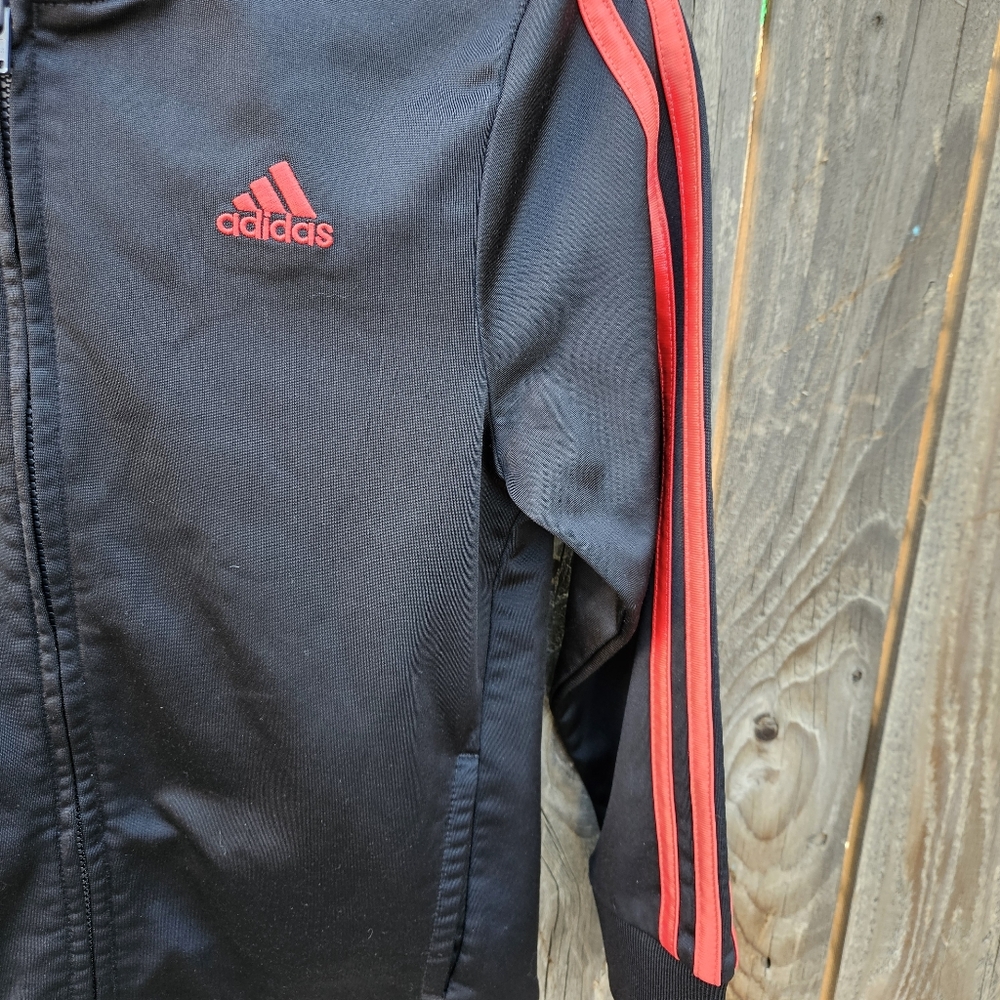 Adidas Black Jacket with Red Stripes Kids - Picture 9 of 15